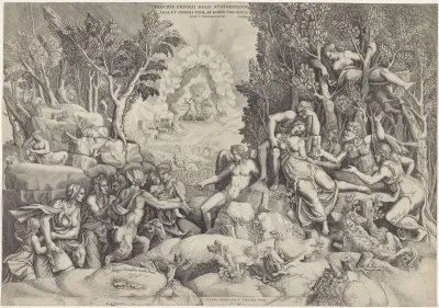 Cephalus en de Bosgoden beweenen de dood van Procris