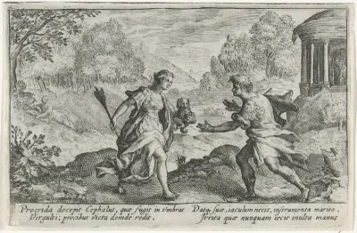 Cephalus en Procris verzoenen zich