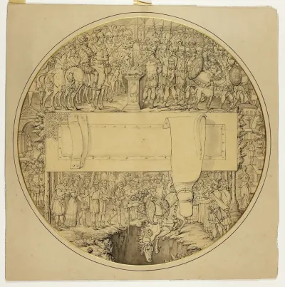 Ceremonial Shield with Roman Battle Scene