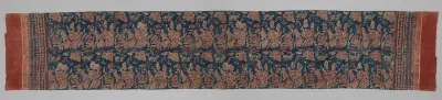 Ceremonial Textile Decorated with Female Courtesans with Attendants and Parrots