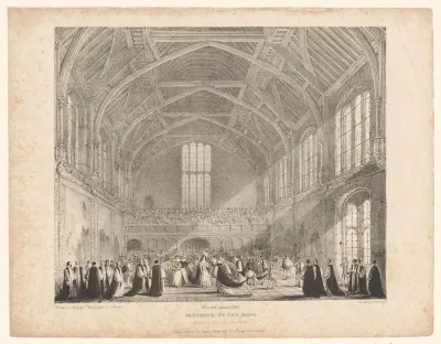 Ceremonie in een zaal te Croydon Palace