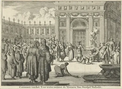 Ceremonie met van overspel verdachte vrouwen