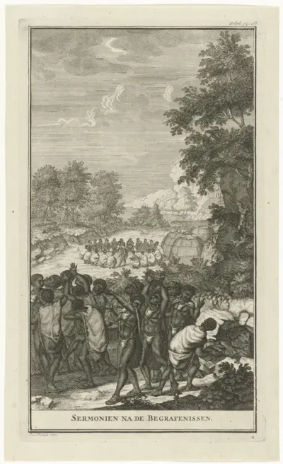 Ceremonie na de begrafenis van een Khoekhoe