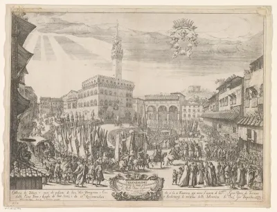 Ceremonie van eerbetoon aan de groothertog van Toscane