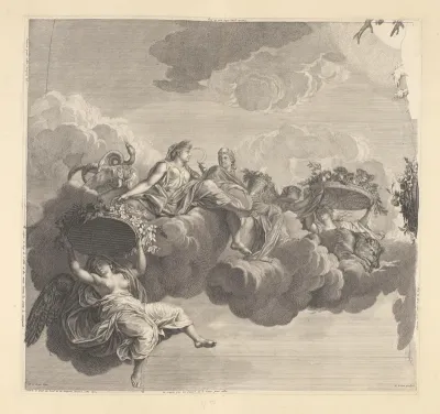 Ceres, Cybele en de volgelingen van Flora op de wolken