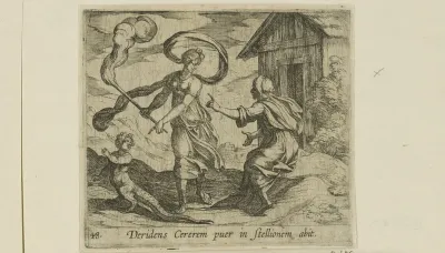 Ceres verandert Ascalabus in een hagedis