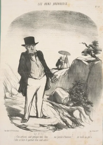 Ces artistes sont presque tous fous . . . Ma parole d'honneur!  . . . En voilà un qui a l'idée de faire le portrait d'un vieil arbre!