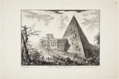 Cestius-pyramiden, med Porta San Paolo til venstre