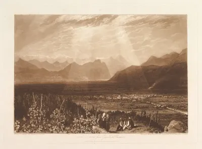Chain of Alps from Grenoble to Chamberi, part X, plate 49 from "Liber Studiorum"