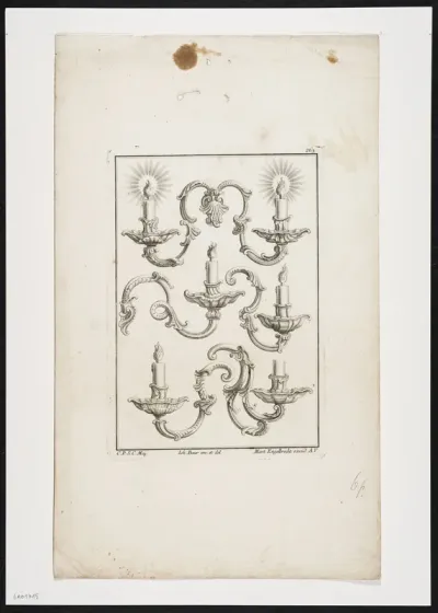 Chandelier decorated with rococo elements