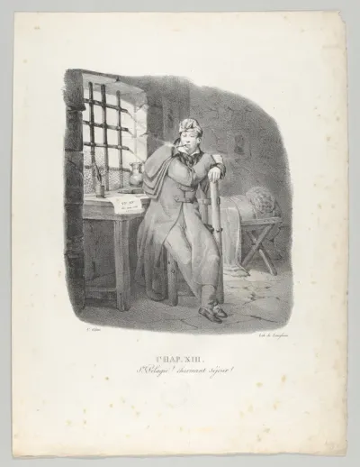 Chap. XIII: Ste. Pelagie! charmant séjour! (Sainte-Pélagie Prison, a charming stay!)