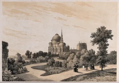 Chapel and tomb of the family of the Duke of Orleans, seen from the gardens