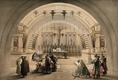 Chapel identified as the site of Calvary in the church of the Holy Sepulchre, Jerusalem, Israel