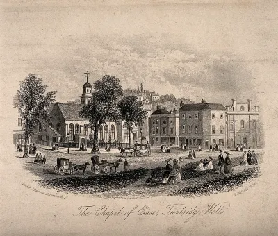 Chapel of Ease, Tunbridge Wells, Kent: panoramic view from the main square