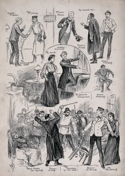 Characters from the play 'The chosen people' (The Jews, Evrei), at the Avenue Theatre