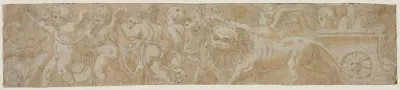 Chariot Drawn by Lions with Amorini (recto)