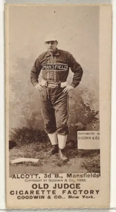 Charles Alcott, 3rd Base, Mansfield, from the Old Judge series (N172) for Old Judge Cigarettes