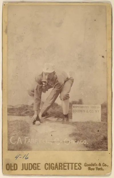 Charles Andrew Farrell, Catcher, Chicago, from the series Old Judge Cigarettes