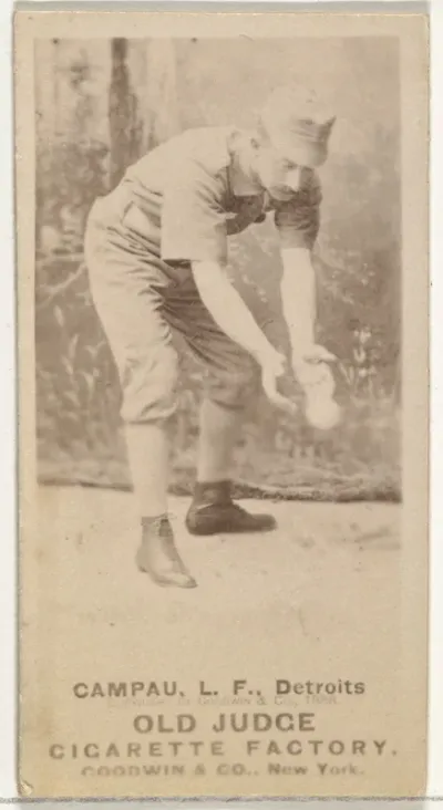 Charles Columbus "Count" Campau, Left Field, Detroit Wolverines, from the Old Judge series (N172) for Old Judge Cigarettes