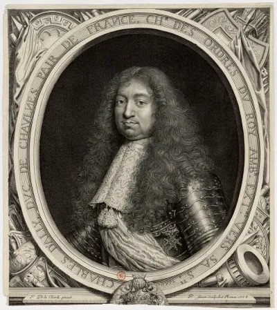 Charles d Ally Duc de Chaulnes Pair de France Ch.r des ordres du Roy Amb.r [...] J. de la Borde pinxit. P. Simon sculpebat