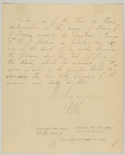 Charles de Gonzague, Duc de Nevers, attached letter
