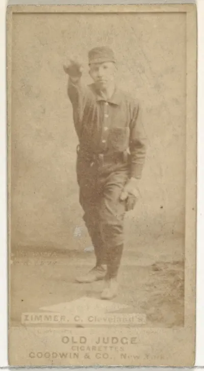 Charles Louis "Chief" Zimmer, Catcher, Cleveland, from the Old Judge series (N172) for Old Judge Cigarettes