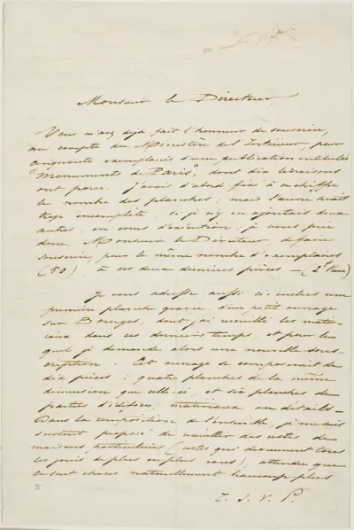 Charles Meryon Autographed Letter