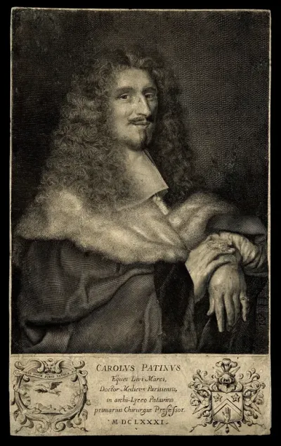 Charles Patin. Line engraving by A. Masson, 1681