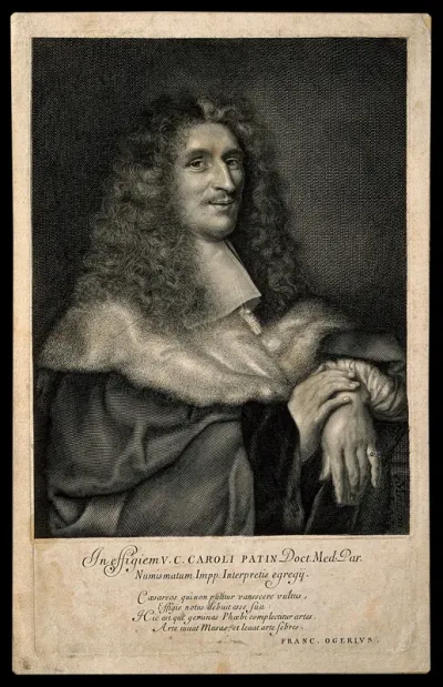 Charles Patin. Line engraving by A. Masson