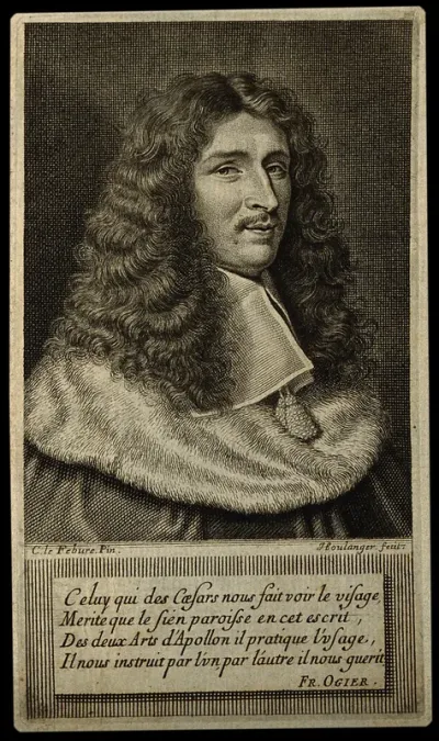 Charles Patin. Line engraving by J. Boulanger after C. Lefebvre