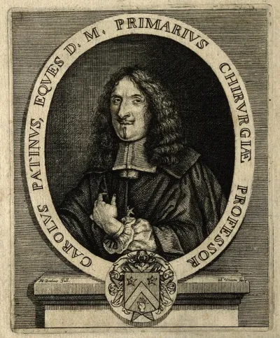 Charles Patin. Line engraving by M. Desbois from the life