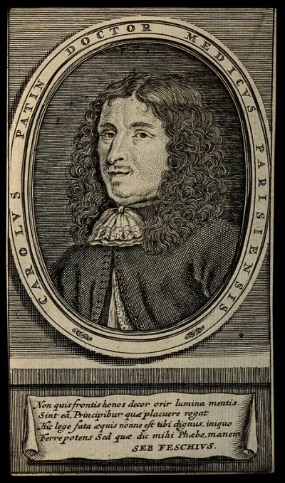 Charles Patin. Line engraving by M. van der Gucht