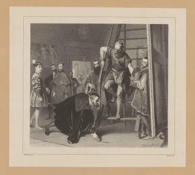 Charles Quint ramassant le princeau du Titien