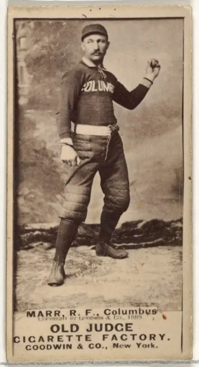 Charles W. "Lefty" Marr, Right Field, Cleveland, from the Old Judge series (N172) for Old Judge Cigarettes