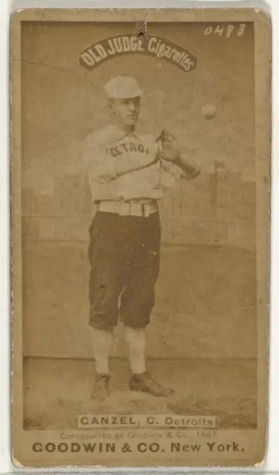 Charles William "Charlie" Ganzel, Catcher, Detroit Wolverines, from the Old Judge series (N172) for Old Judge Cigarettes