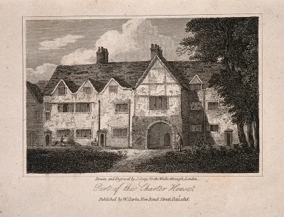 Charterhouse Hospital, London: half-timbered houses