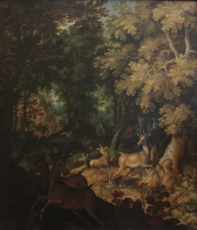 Chasse au cerf dans une forêt
