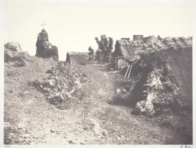 Chaumieres en Auvergne, avec un calvaire