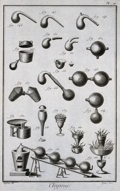 Chemistry: various interconnected vessels