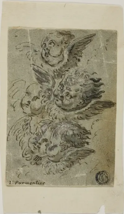 Cherub Heads (recto); Sketches of Heads (verso)