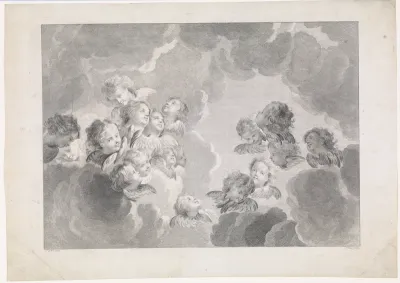 Cherubijnen in de wolken