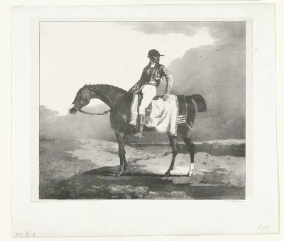 Cheval anglais monté par un jockey