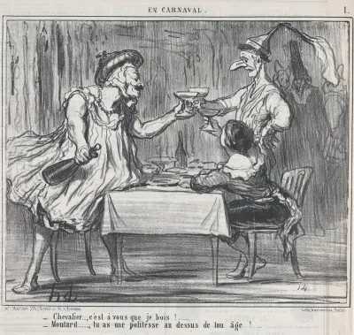 Chevalier..., c'est à vous que je bois!...., from En Carnaval, published in Le Charivari, March 4, 1859