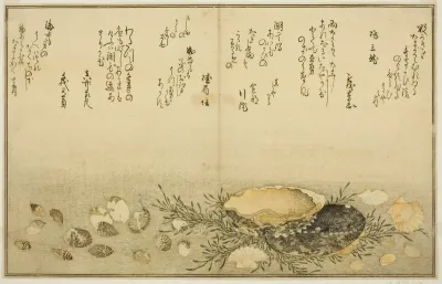 Chidori-gai, itaya-gai, awabi, utsuse-gai, asari-gai, and monoara-gai, from the illustrated book "Gifts from the Ebb Tide (Shiohi no tsuto)"