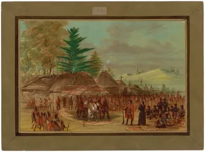 Chief of the Taensa Indians Receiving La Salle.  March 20, 1682