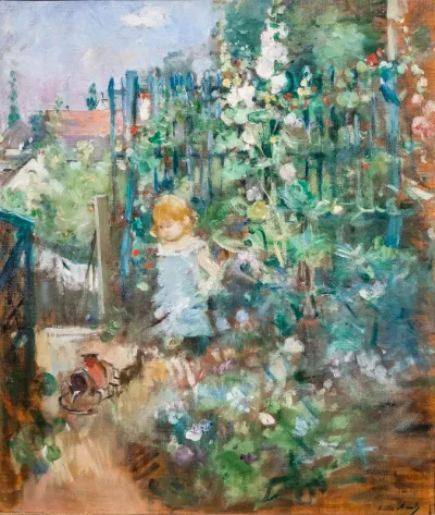 Child in the Hollyhocks
