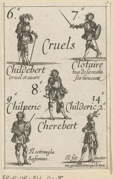 Childebert I, Chlotarius I, Chilperik I, Childerik II en Charibert I