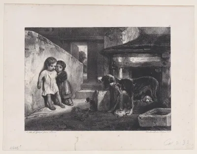 Children Frightened by Snarling Dog, from "Hunting Scenes"