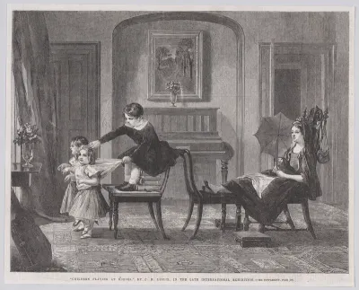 Children playing at Horses, from "Illustrated London News"