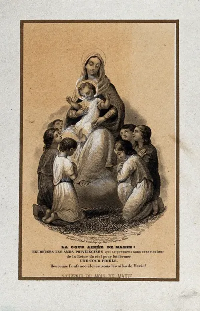 Children venerating the Virgin and Christ Child